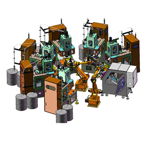 Lini produksi otomatis stator motor (mode robot 2)