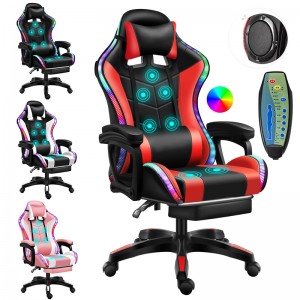 Reclining Ergonomic Faux Leather Swiveling PC & Racing Game Chair