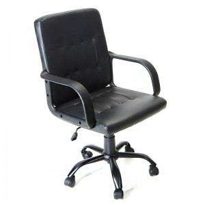 HAPPYGAME Pracovná stolička so stredným operadlom kožená otočná kancelárska stolička