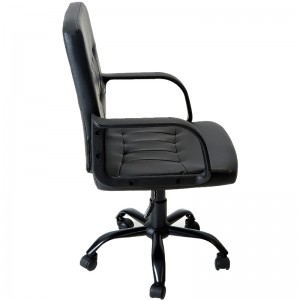 HAPPYGAME Mid Back Task Chair Lågrygg Leather Swivel Office Chair