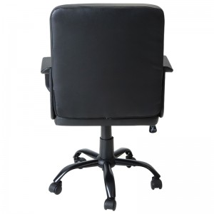HAPPYGAME Radna stolica srednjeg naslona, ​​kožna okretna uredska stolica s niskim naslonom
