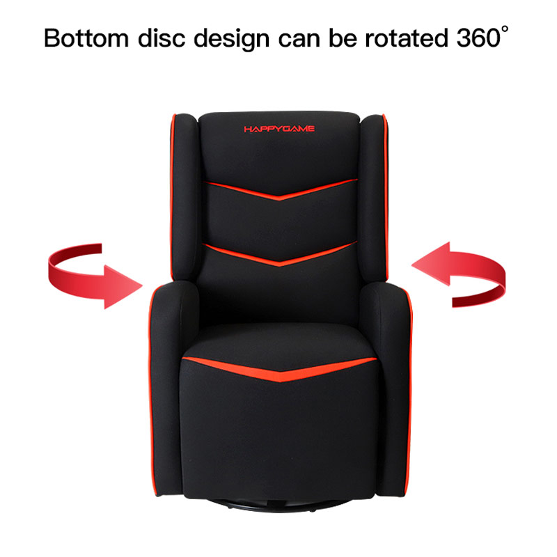 HAPPYGAME 360 Degree Swivel Sofa Chair rau Cov Neeg Laus Adjustable Soft Racing Style Recliner