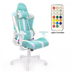 HAPPYGAME Office Gaming Chair Comfortable Swivel Home Office Desk Chair nrog RGB Teeb