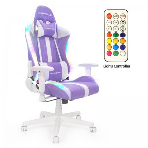 HAPPYGAME Silla para juegos de oficina Cómoda silla giratoria para escritorio de oficina en casa con luz RGB