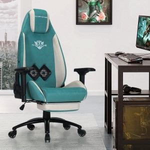 Karrige ergonomike kompjuterike HAPPYGAME Gaming Office me shpinë të lartë me mbështetëse këmbësh dhe ventilator