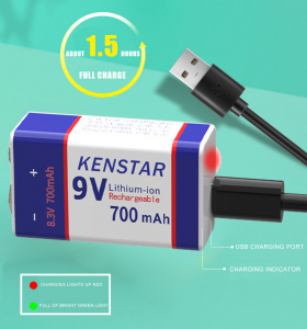 Süper Güç 9V Şarj Edilebilir lityum piller 6F22 Özel Tip-C USB pil Ucuz Maliyet