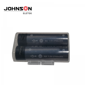 Kina-leverandør Hot Sale Li-ion-batteri AA Type-C-port Oppladbare batterier 2000mAh 1,5V litiumbatteri AA USB Li-ion-battericelle 1,5V 2000mAh oppladbart litiumbatteri