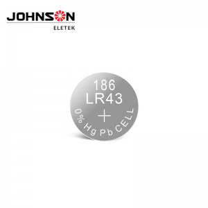 LR43 AG12 386 301 1.5V Theko ea Fektheri 0% Hg Alkaline Watch Battery bakeng sa Thermometer