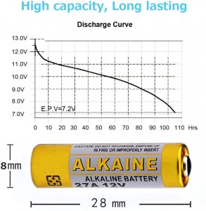 Pile sèche alcaline 27A 12V MN27, haute qualité pour sonnette sans fil et télécommande d'alimentation