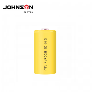 សមត្ថភាពធំ D ទំហំ 5500mAh NiCd Button Top Rechargeable Battery សម្រាប់ឧបករណ៍ថាមពល