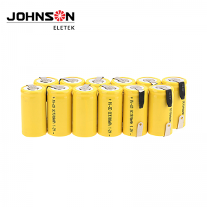 Sub C NiCd-batteri för elverktyg, 1,2V uppladdningsbara sub-C-cellsbatterier med platt topp
