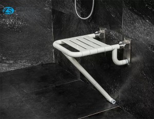 Bathroom Grab Bars Factory –  HS-03C (Stainless steel base) wall mounted shower chair  – ZS