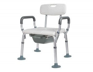 Adjustable aluminum shower chair with handrail and backrest