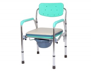 Movable aluminium structure wheelchair commode chair for disabled people