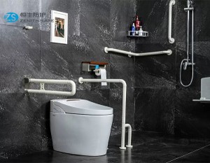 Anti slip bathroom grab bar with nylon surface and stainless steel tube