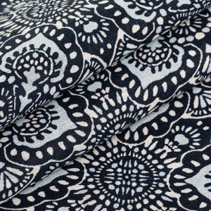 Tryckt vävt textiltyg av 100 ren linne calico leverantör från Kina