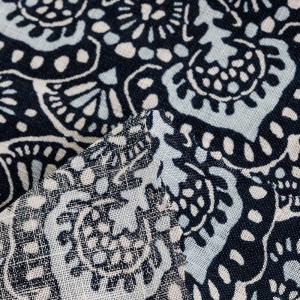 Bedrukte geweven textielstof van 100 pure linnen calico leverancier uit China