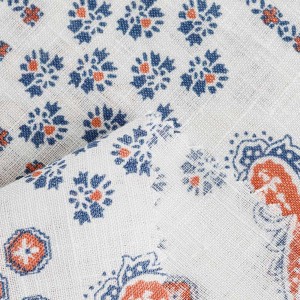 Wholeslae desain baru multi-warna 100 rami linen dicetak kain tenun polos untuk gaun