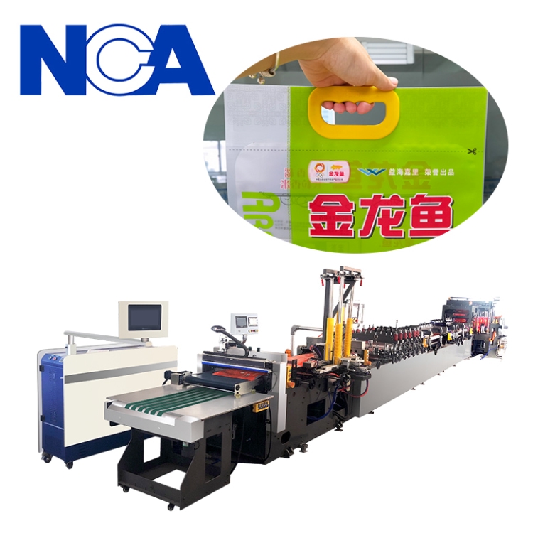 NCA600SKW Máquina prensadora de asas y fabricación de bolsas con sello de tres lados