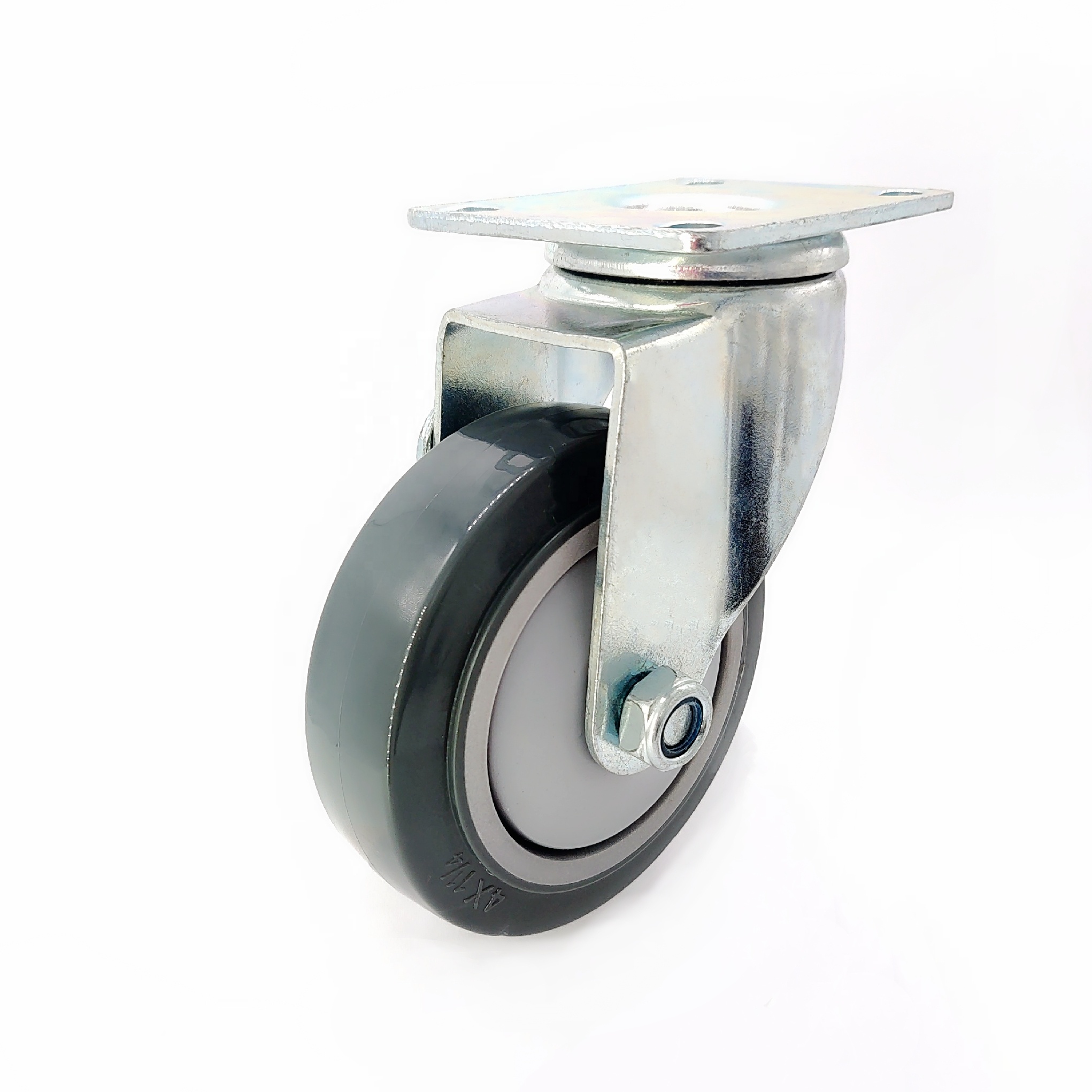 100 мм 4-дюймовый серый не оставляющий следов безопасный пол полиуретановый полиуретановый поворотный ролик серого колеса тележки