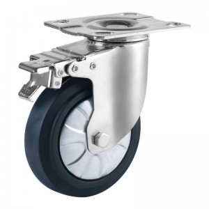 ליבת PP גבוהה אלסטי שחור TPR גלגל גלגלים לוגיסטיקה הובלה גלגלים גלגלים בינוניים כבדים