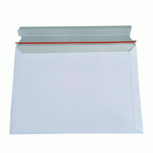 Self Seal Shipping Flat Rigid Cardboard White A4 Mailers ine Tear Tape