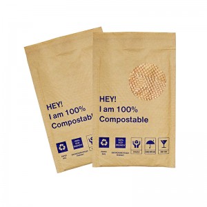 Bolsas de sobres de embalaje acolchadas en forma de panal de Kraft compostables