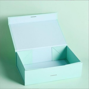 Kotak Hadiah Kotak Pembungkusan Magnet Lipat Berkualiti Tinggi Dengan Tudung dan Reben Magnet
