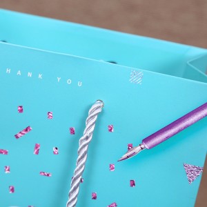 Cardboard Gift Paper Bag na may Ribbon Bow at Malambot na Handle