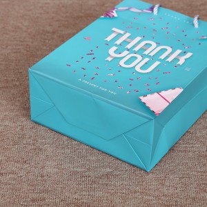 Cardboard Gift Paper Bag nga adunay Ribbon Bow ug Soft Handle