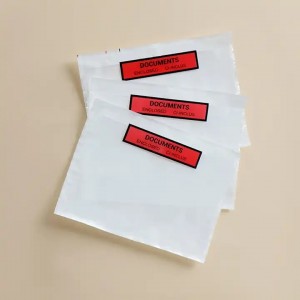 Bolsa pechada de facturas aéreas impresas personalizadas Bolsa de lista de embalaxe transparente Sobre de lista de embalaxe con selado automático