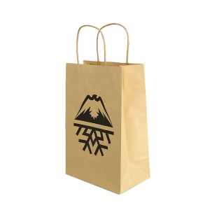 I-Brown Kraft Paper Carrier Bags For Take Out Food with custom eprinted logo