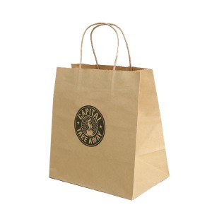 Brown Kraft Paper Gift Bags Bulk e nang le Twist Handle Paper Carrier Bags