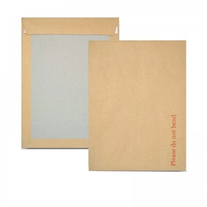 Custom Printed Do Not Bend Envelope Riġidu Mailer Hard Board Backed Envelops