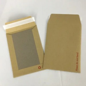 ພິມແບບກຳນົດເອງ ບໍ່ໃຫ້ບິດງໍ Envelope Rigid Mailer Hard Board Backed Envelopes