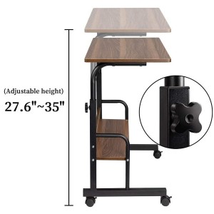 Mobile Side Table Mobile Laptop Desk Cart 23.6 Inches Tray Table Adjustable Sofa Side Bed Table Portable Desk with Wheels