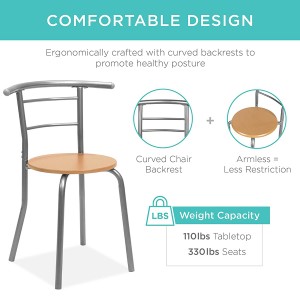3-Piece Wooden Round Table & Chair Set for Kitchen and Dining Room