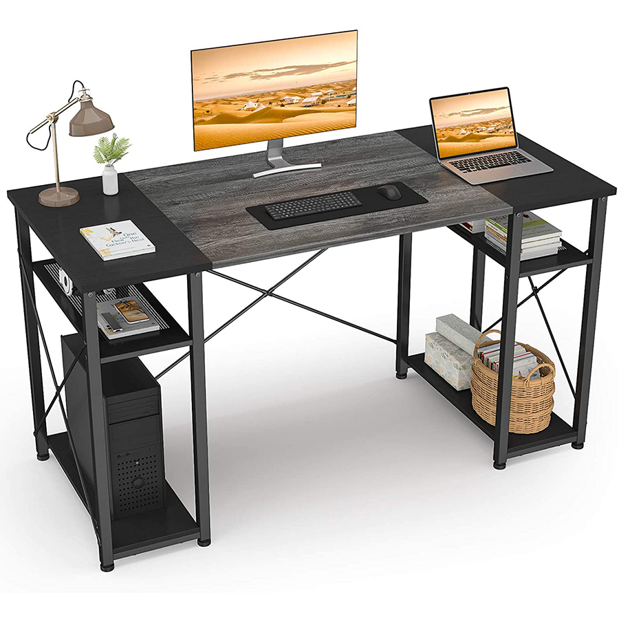 Home  Office Desk Industrial Sturdy Writing Table with Storage Shelves Modern Simple Style PC Desk for Home Office Study Room Computer desk Featured Image