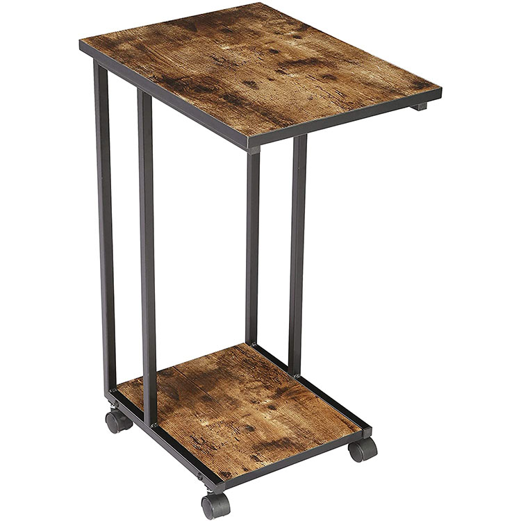 Manufacture Price Easy Assembly Industrial Wood Look Accent Table Wood End Table