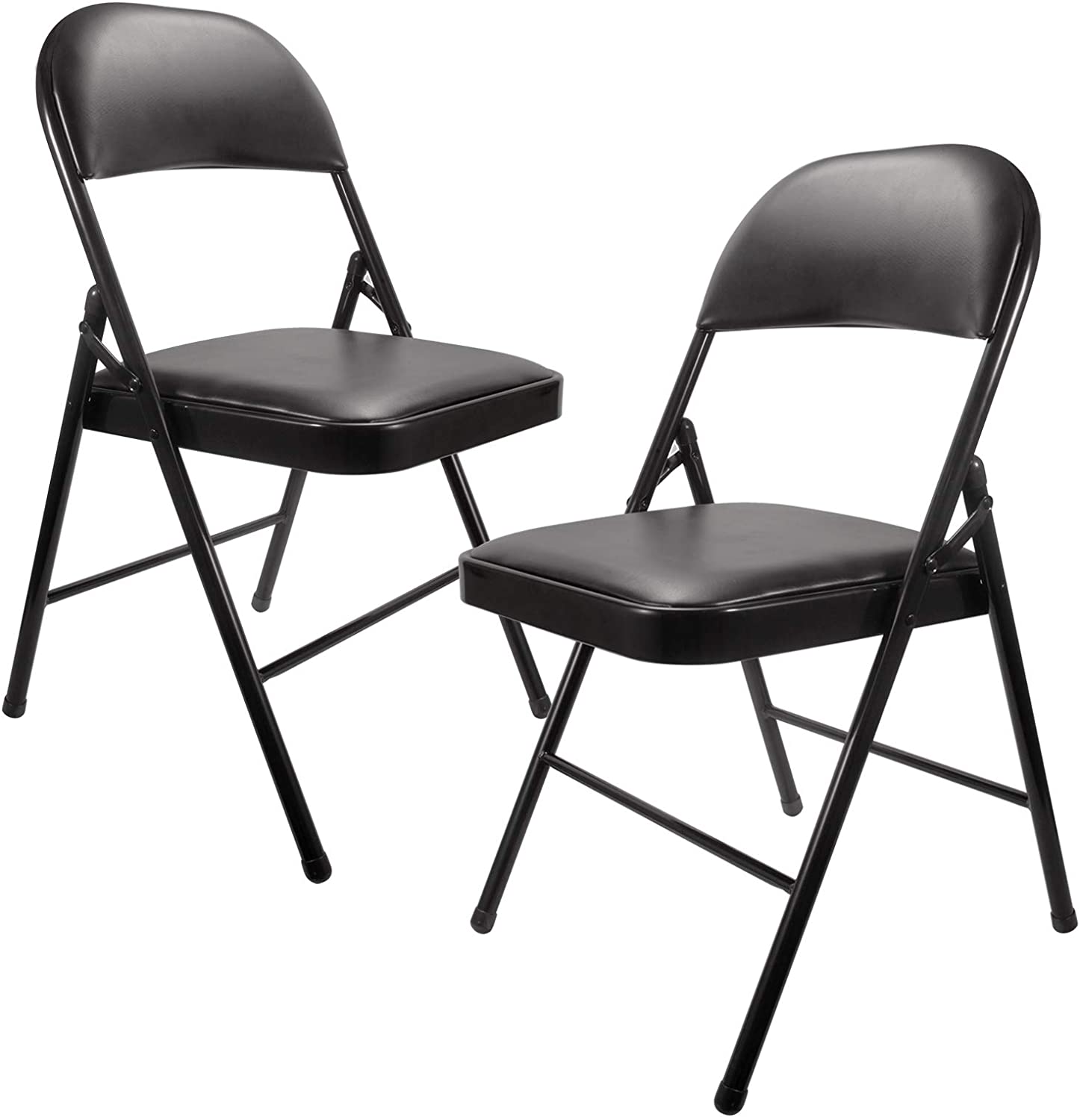 High Quality Furniture Folding Chair with Metal Frame Black Folding Chairs with Padded Seats