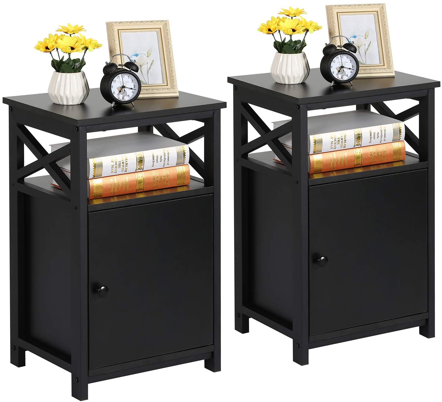 Modern Side Locker And Drawer Bedside Sofa Table Large Capacity Bedside Table Easy To Assemble