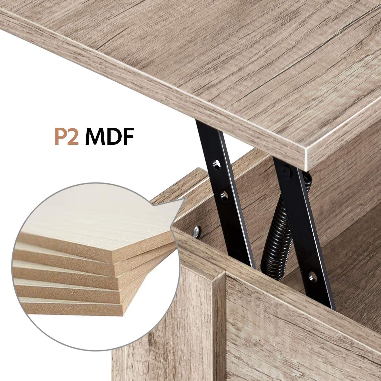 Modern Multifunction Square Adjustable Hidden Compartment Storage Wood Extendable Lift Up Top Whole Sale Coffee Table