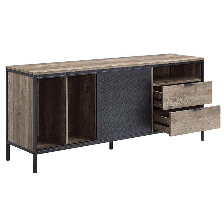 Knocbel Industrial 63in TV Stand Television Console Table Storage Cabinet with 2 Drawers and Storage Compartments