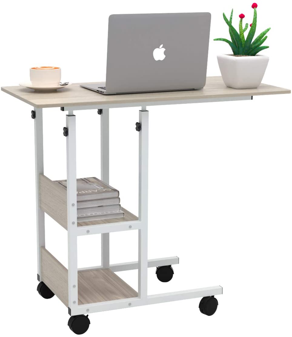 Home Office Desk Height Adjustable Modern Computer Writing Workstation Laptop Table With Wheels Featured Image