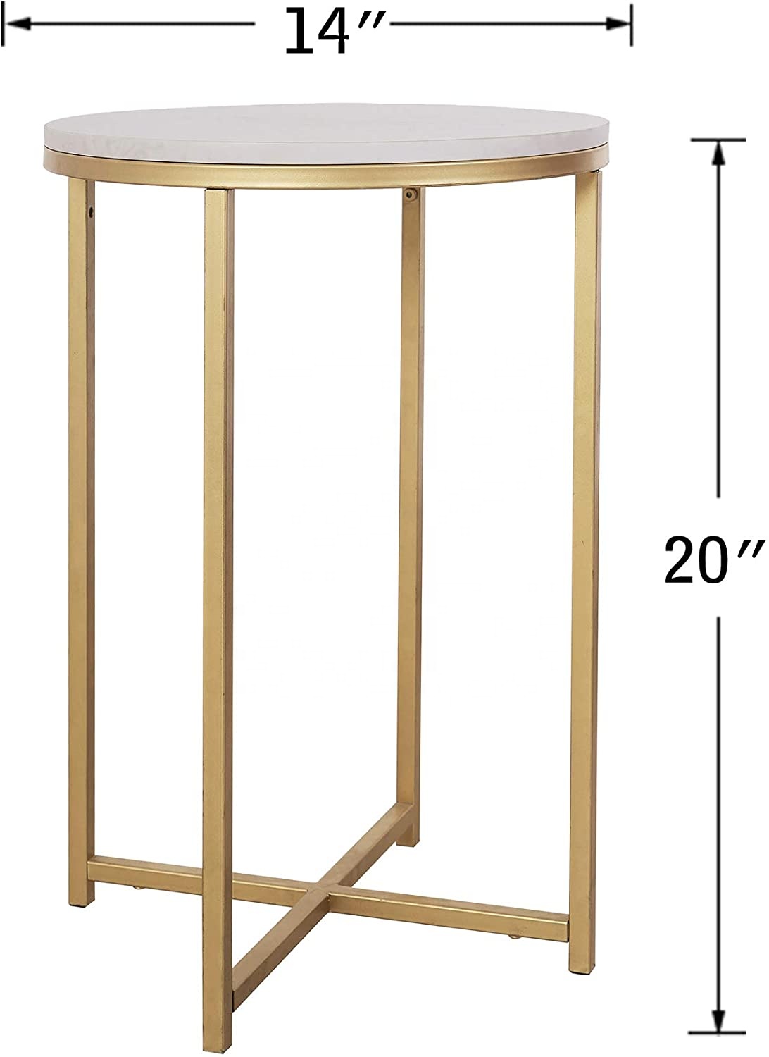 Modern Italian Marble Top for Sale Gold Frame Round Side End Table Bedside Small Coffee Table Sets