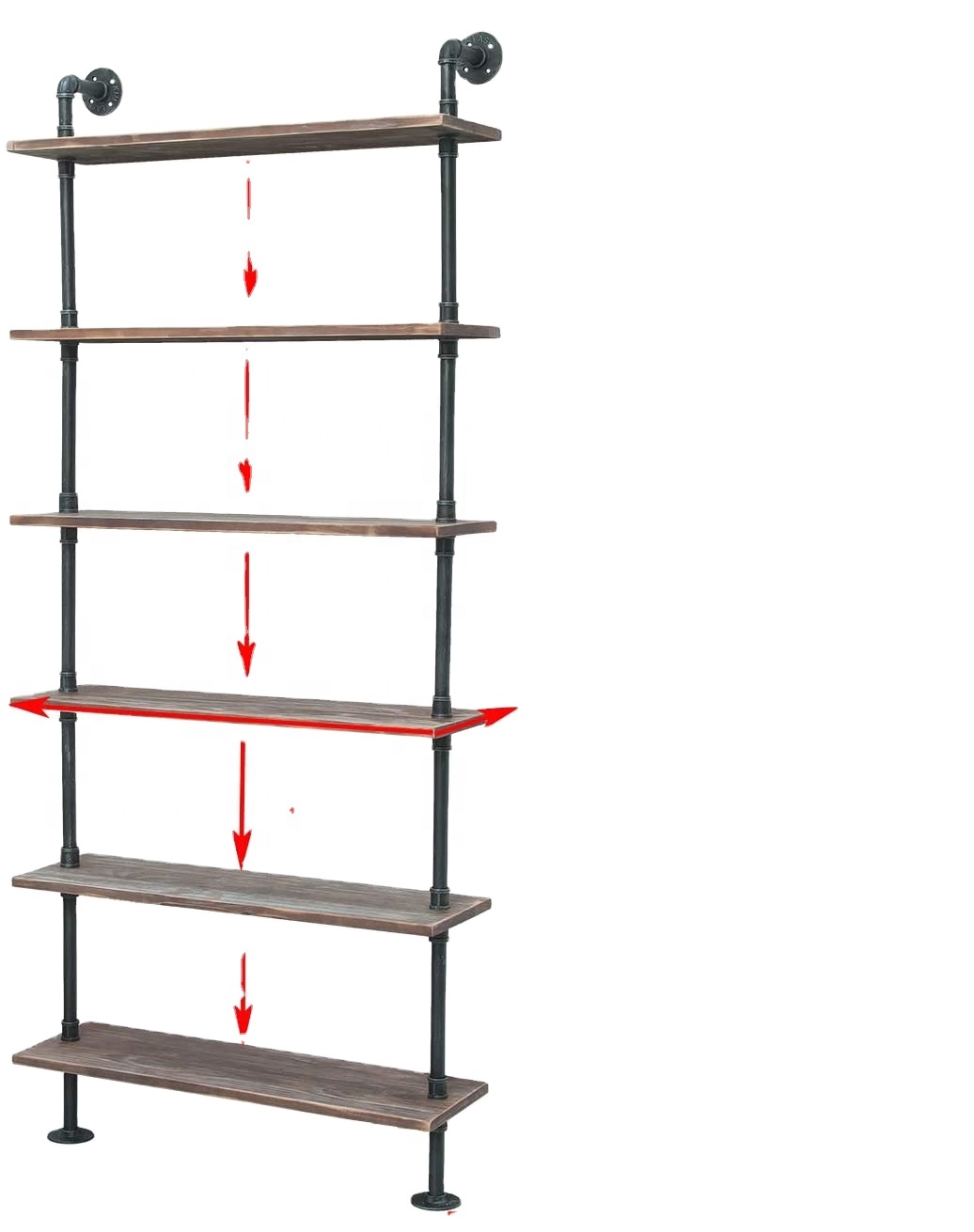 Decorative Wall Display Pipe Ladder Shelves For Collectibles