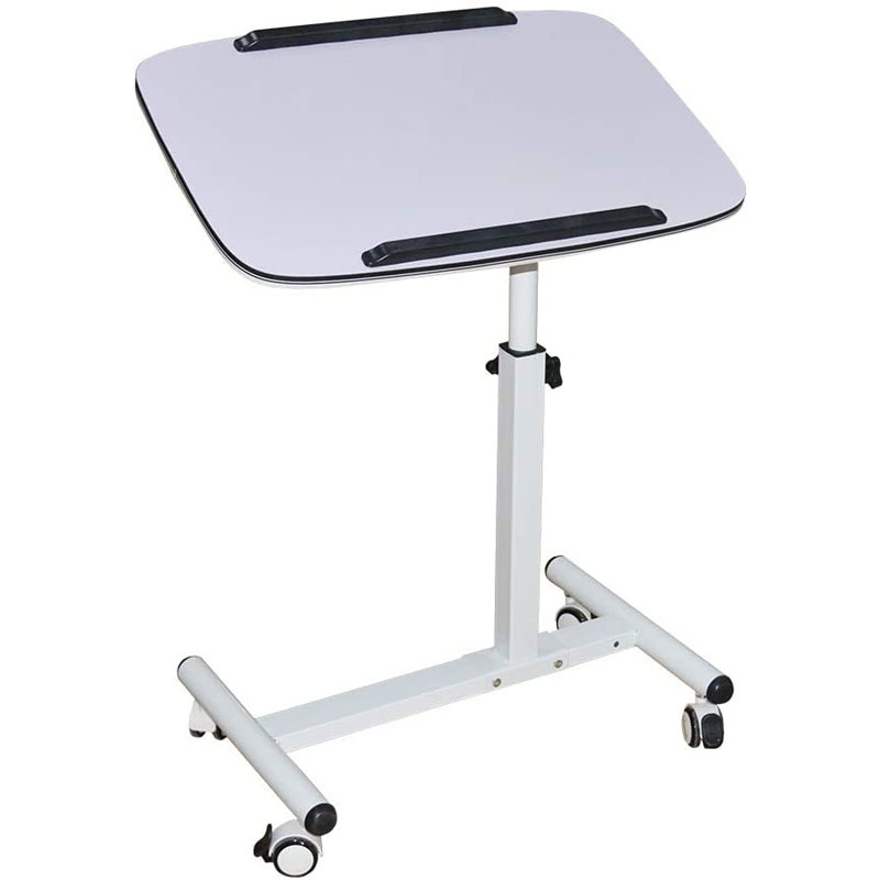 Height Adjustable Mobile Laptop Stand Desk Bedside Table Rolling Cart With Wheels For Home Office Living Room Bedroom