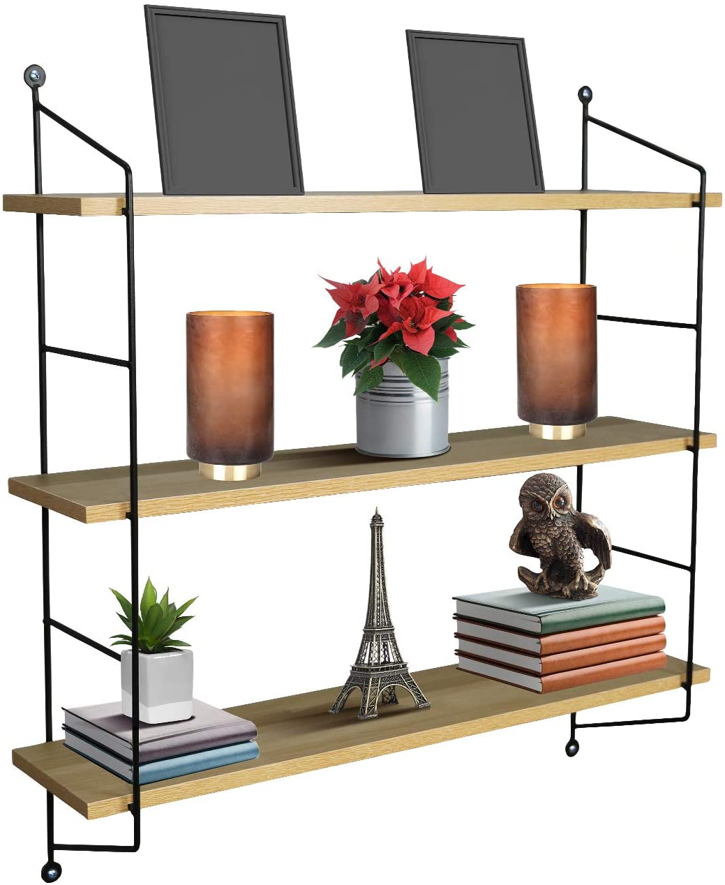 Wholesale Price 3-tier Wood And Metal Floating Wall Shelf Featured Image