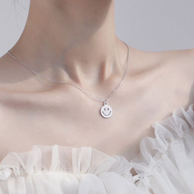 YiWu Fashion Brand Chain Store –  Smile Face Rich Silver Necklace Jewelry   – Mr. huolang