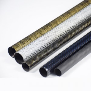 Customized Length Heat Resistant Roll wrapped 3k Carbon Fiber Tube Length 100cm Fibre Carbon Tube
